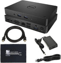 Dell WD15 130W Monitor Dock 4K USB-C - Dell Docking Station for Laptops with 130W AC Adapter + HDMI Cable + Microfiber Cloth (Renewed)