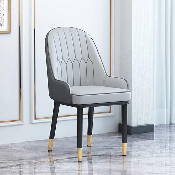 Office Chair Gaming Chair Computer Chair Living Room Furniture Design Armchairs Nordic Chair Metal Leather Material Dining Room Chairs Leisure Computer Stool (Color : Natural)