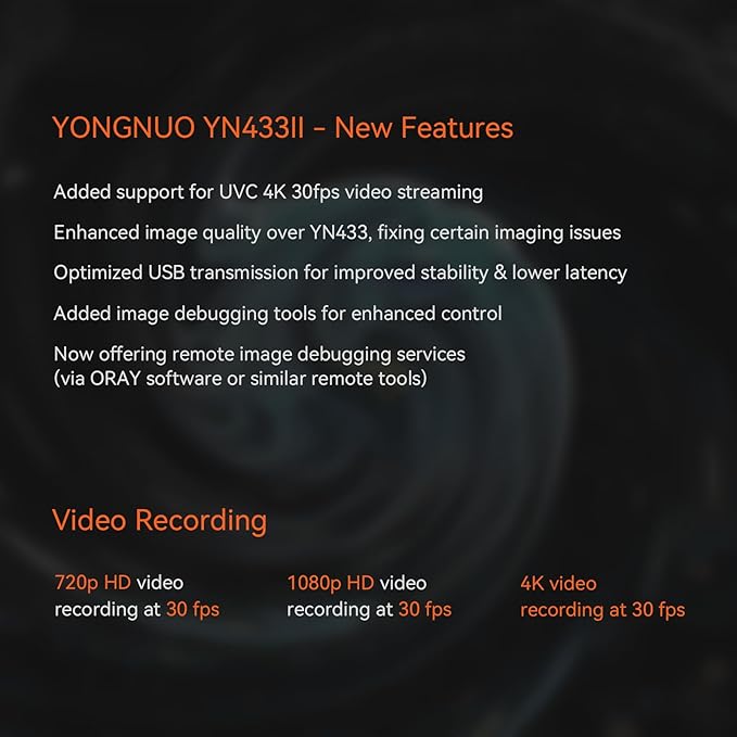 YONGNUO YN433 II 4K Live Streaming Camera w/ 25mm F1.7 Lens Interchangeable M43 Micro Four Thirds Support Android System for Panasonic LUMIX Professional Camera Lens