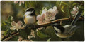Chickadees Songbirds Spring Blossoms Large Gaming Mouse Pad Desk Mat with Stitched Edges Non-Slip Base