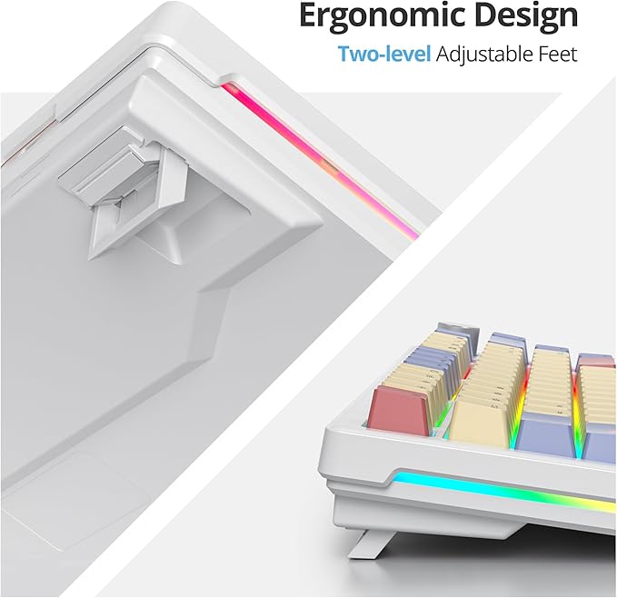 75% Cotton Candy Creamy Mechanical Keyboard Wired Creamy Sound Gasket Gaming Thocky Keyboard with Knob Hot Swappable RGB Custom Keyboard Pre-lubed Cream Switch Keyboard (82 Candyfloss)