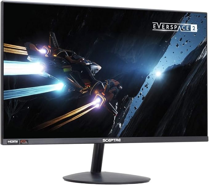 Sceptre 24 75Hz Full HD 1080P LED Monitor HDMI VGA Build In Speakers Brushed Black 2019 (E248W-19203RS)