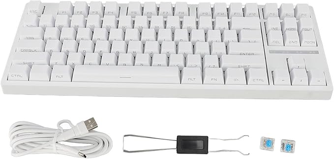 Vikye Mechanical Gaming Keyboard 3 - Modes 87 Keys Hot Swappable Keyboard with RGB Backlight for Laptop PC BT / 2.4GHz / USB - C