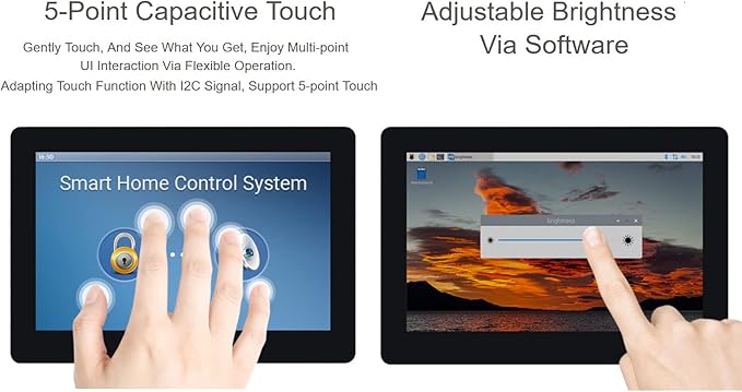 waveshare 5inch DSI Touch Display for Raspberry Pi 4B/3B+/3A+/3B/2B/B+/A+ Thin &amp Light Touch Screen 800×480 Resolution IPS Display Support 5-Point Capacitive Touch