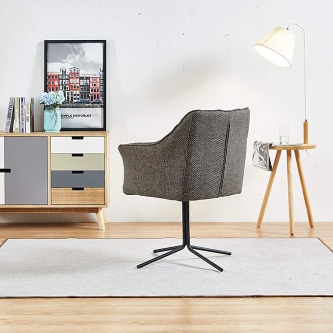 Office Chair Gaming Chair Computer Chair Cloth Art Swivel Chair Lounge Chair Living Room Chair with Metal Base for Bedroom Office and Home Grey