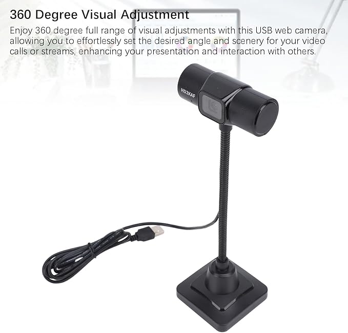 HD Computer Camera 2K USB Computer Web Camera with Stand Built in Microphone Wide Angle Auto Focus Plug and Play USB Webcam for Online Calling Conferencing Streaming Gaming