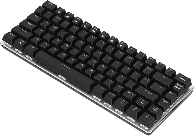 Wired Hanical Keyboard 82 Keys Gaming Office Accessory with Backlight Ions - Silver e (#2)