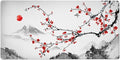 AQQA Extended Gaming Mouse Pad Cherry Blossoms Japanese XXXXL Full Desk Mousepad 48 x 24 Non Slip Desk Mat with Stitched Edge Computer Keyboard Mat for Office