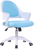 Mlaea Computer Gaming Chair Dining Bedroom Living Room Chair with Backrest and Wheels TV Station Lounge Laboratory Chair 59 * 58 * 84CM(Color:Blue)