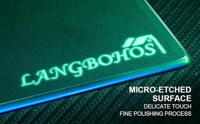 Extra-Large Glass Mouse Pad (Black-19.7 * 16'') Micro Etched Surface and Whole Silicone BaseGaming Mouse Pad Improved Precision and SpeedDurable Easy to Clean