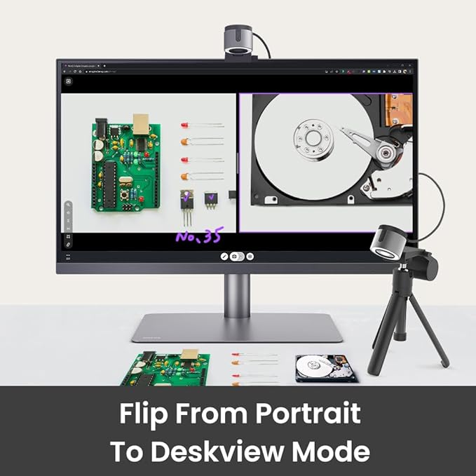 BenQ ideaCam S1 Plus: Live Demo Webcam with 15x Zoom Lens Marco Handheld Document Camera for Flexible Demonstration Remote Work and Product Inspection.