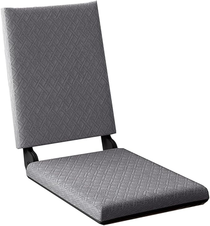 ELEFOCUS Floor Chair Adjustable Meditation Chair Padded Floor Chair with 5 Adjustable Positions Folding Floor Gaming Chair(/Gray a)