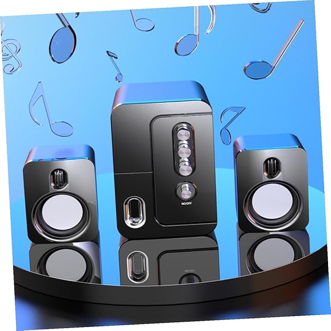 USB Computer Laptop Desktop Speaker 3D Surround Sound Bass Portable Home Office Compact Speaker Black