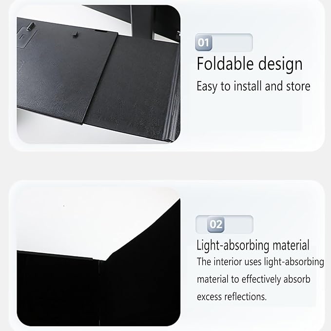 Desktop Computer Hood Adjustable Monitor Sunshade Adjustable Width 41~71cm Widened Sides Block External Stray Light Privacy Protection Reduce Glare for 17-27 Inch Desktop Display
