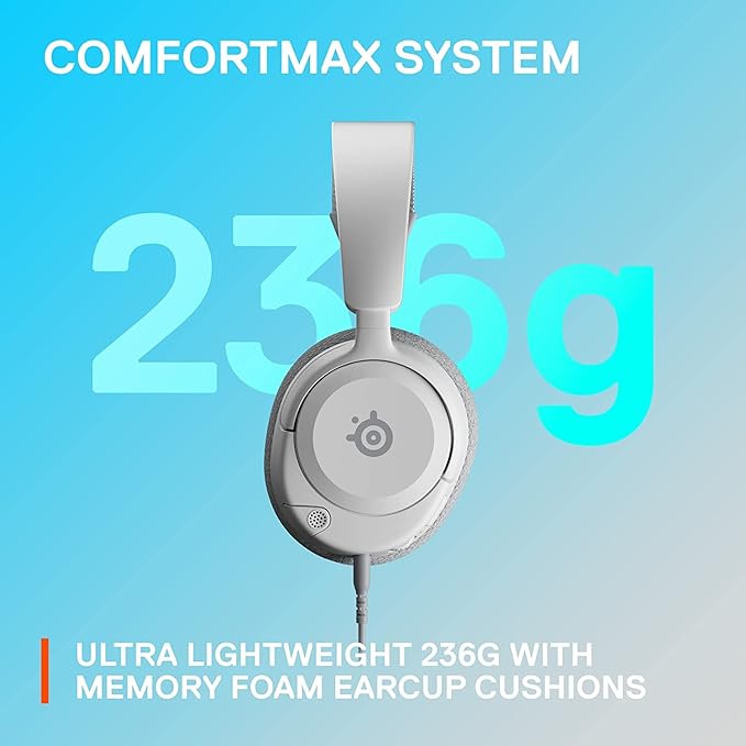 SteelSeries Arctis Nova 1P PS5 Headphones - Gaming Headset - 360° Space Sound - Memory Foam Ear Pads - Noise Cancelling Microphone - Also for PC PS4 Switch Xbox - White