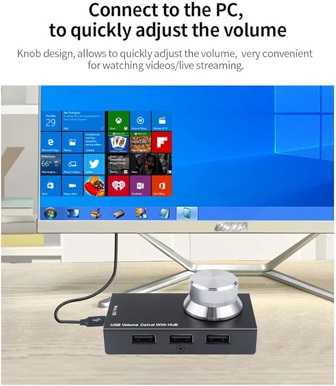 Audio Knob Multipurpose USB Multimedia Volume Controller Adjuster Metal Tablet One Key Mute Speaker Mini for Computer