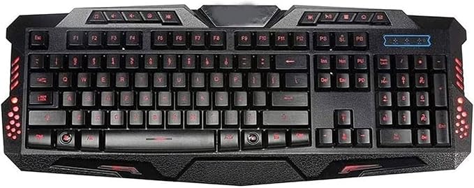 Computer Wired Three-Color Backlit Gaming Keyboard Wired Luminous Keyboard Built-in PV Light Guide Layer Ultra-Clear Character Luminous Design Uniform Backlightfor Desktop Computer PC