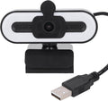 1080P HD Webcam with Adjustable Ring Light and Microphone Wide Angle USB Computer Web Camera 120° Field of View Plug and Play for Video Conferencing Streaming on Zoom