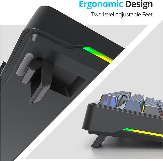 Fogruaden M75 Wireless Creamy 75% Mechanical Gaming Keyboard Hot Swappable Custom RGB Backlit Gasket Pre-lubed Linear White Switches Bluetooth/2.4GHz/USB-C Five-Layer Pad &amp Knob