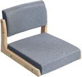 BTZHY Floor Chair Tatami Chair with Backrest Meditation Floor Chair Portable Legless Chair Wood Lazy Sofa Floor Window Balcony Living Room Chair(Smoke Grey 1)