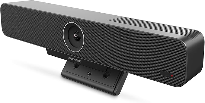 ROCWARE RB10 Lite 4K Ultra HD All-in-One BYOD USB-C Videobar – 120° Ultra-Wide Camera AI-Powered Framing Beamforming Mic Array &amp Full-Range Speaker for Huddle Rooms and Remote Meetings
