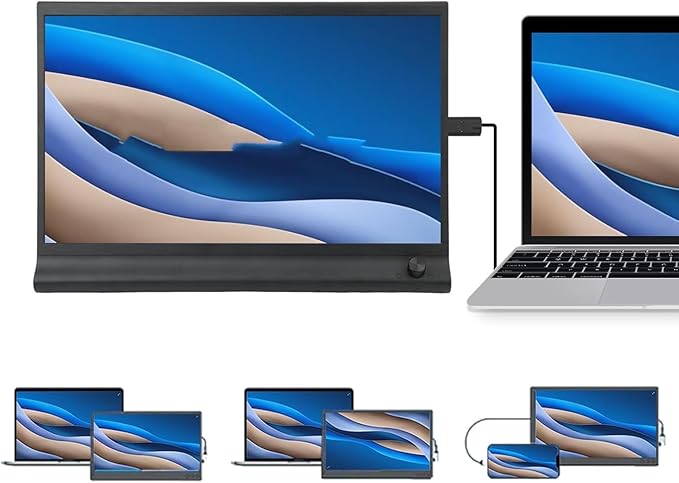 Laptop Screen Extender 15.6inch 1080P Double Attachment Extended Portable Monitor for USB C Extension
