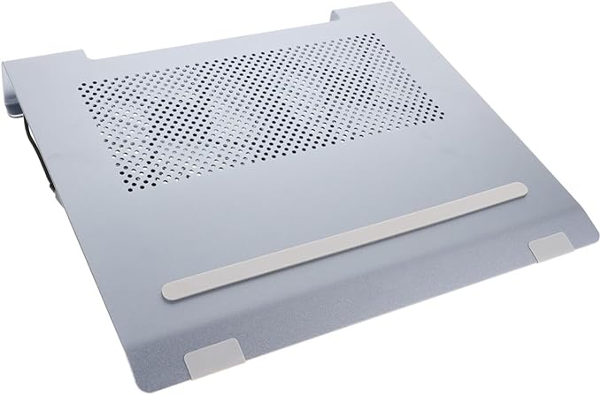 jojofuny Aluminum Alloy Laptop Cooling Pad Stand with USB Fan Ventilated Support for Notebooks to 17.3 Inch Quiet Cooling Rack Compatible with Gaming and Office Laptops Gray