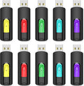 Aiibe 32GB Flash Drive 10 Pack 32GB USB Flash Drives Thumb Drive USB 2.0 Memory Stick Zip Drive USB Drives Bulk (32GB 10 Pack 5 Colors)