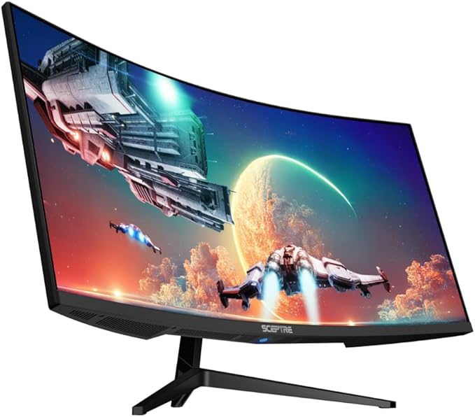 34-Inch Curved Ultrawide WQHD Gaming Monitor 3440 x 1440 R1500 up to 180Hz DisplayPort x2 99% sRGB 1ms Machine Black 2025 (C345B Series)