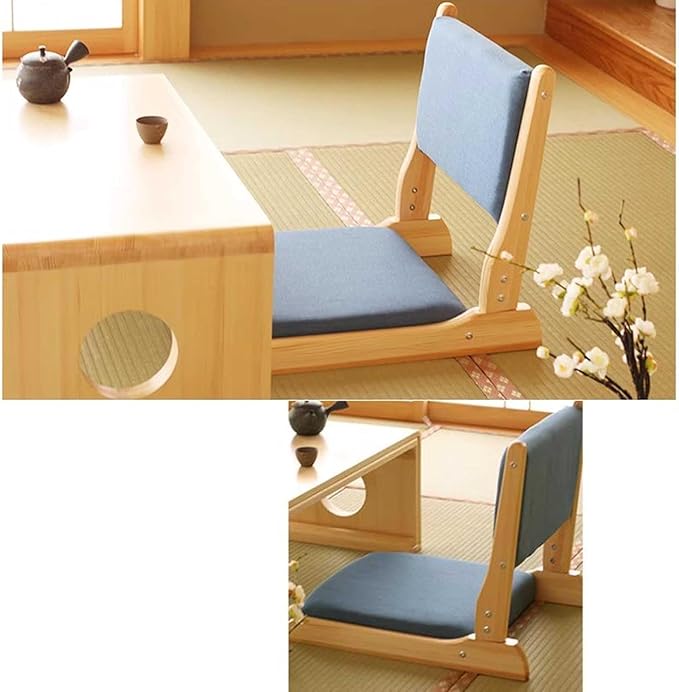 ELEFOCUS Floor Chair with Back Support Foldable Meditation Tatami Chairs Backrest Chair with Cushion Living Room Chair(Color9)