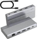 Dual Monitor Docking Station 4K@60Hz USB C Laptop Docking Station with HDMI 4K DP(4K@144Hz) 87W PD Ethernet 4USB/3.5Audiousbc hub for HP/Dell/Lenovo Laptops