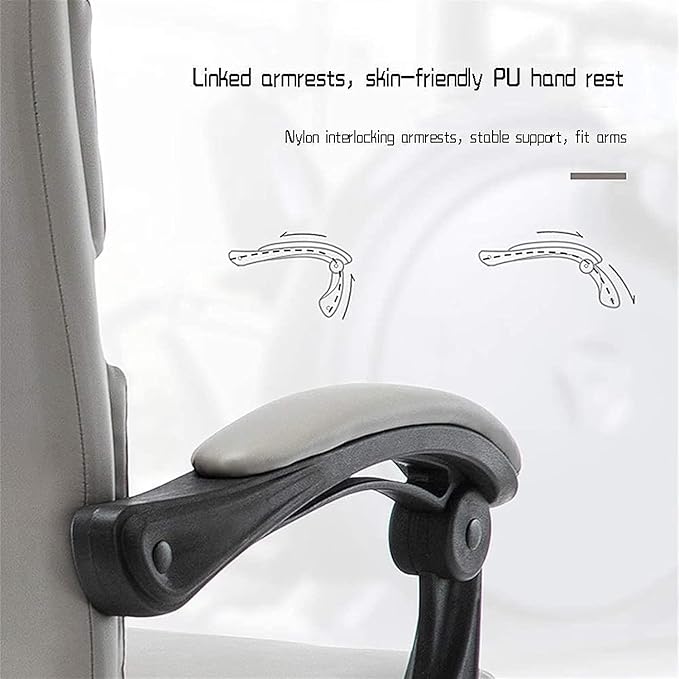 White Swivel Chair Work Chair Computer Chair Home Waist Office Chair Study Room Gaming Chair Game Lift Backrest Boss Seat (Color:Default)
