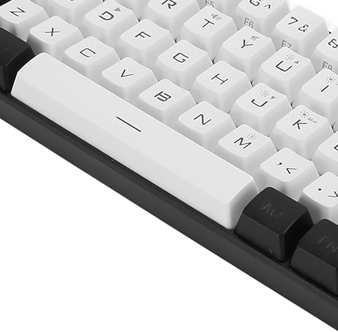 ZJchao Gaming Keyboard Mini RGB Keyboard LED Backlight 61 Keys Mechanical Feeling Wired Gaming Keyboard Keyboard Mechanical Keyboard with Type C Interface for Office Business (White)