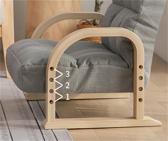 Office Chair Gaming Chair Computer Chair Wood Armchair with Reclining Backrest Recliner for Living Room Bedroom Adjustable Indoor Comfort Chair