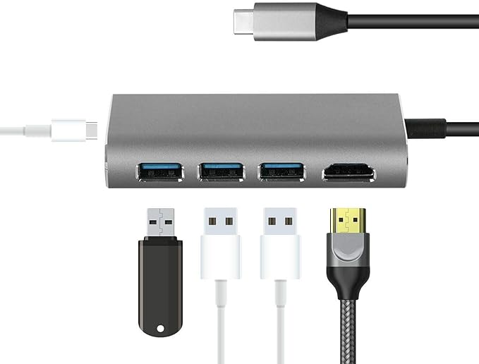 USB Type C 5 in 1 USB-C 3.0 Hub Type C 3.1 to 4K HDMI Adapter Dock PD Charging for Notebook