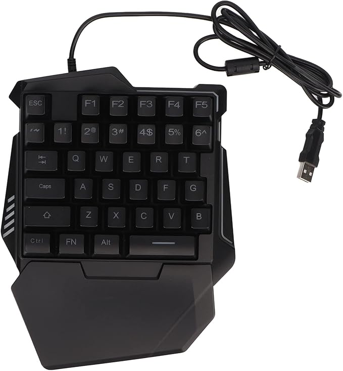 Goshyda One Handed RGB Gaming Keyboard Professional Ergonomic USB Wired Gaming Keypad with 35 Keys for Desktop Laptop Computer