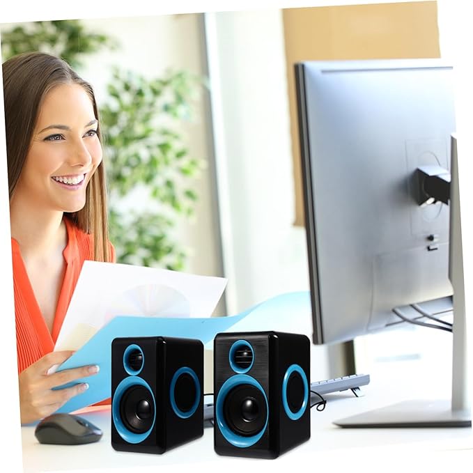 Homoyoyo Mini USB 2.0 Speaker for Laptop and Desktop Pc Compact Surround Sound Loudspeaker Box Home Computer Audio Accessory with Dc 5v Power Support