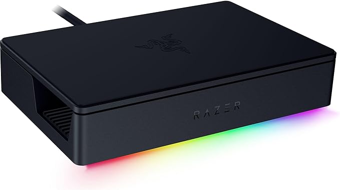 Razer Handheld Dock Chroma: Charging Hub &amp Expand Connectivity for Mobile Gaming &amp Tablets - iPhone 16 Steam Deck ROG Ally Switch &amp More - USB C USB A (3) HDMI GbE - 100W Power Passt