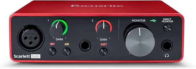 Audio-Technica AT2040 Hypercardioid Dynamic Podcast Microphone (at 2040) &amp Focusrite Scarlett Solo 3rd Gen USB Audio Interface for The Guitarist Vocalist Podcaster or Producer