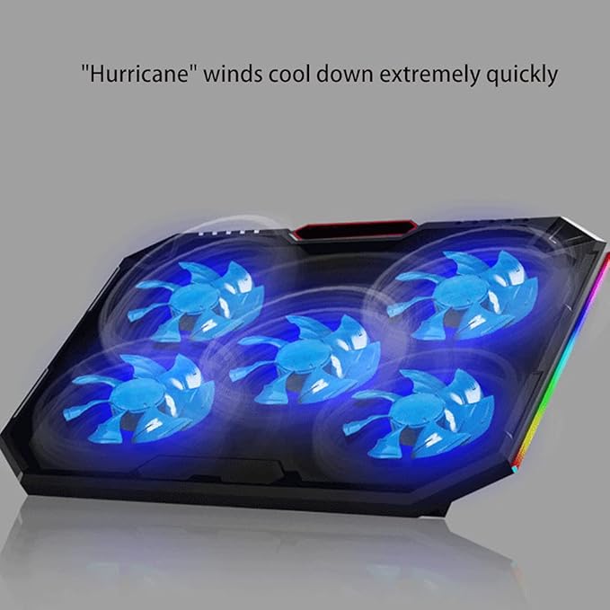 Laptop Stand 2X USB Fan PC Holder Heat Dissipation Bracket Quiet LED Lights PC for Pad Notebook