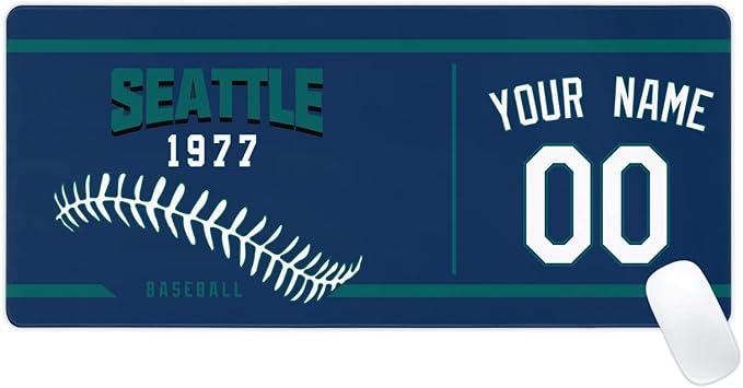 Seattle Mouse Pad Custom Any Name and Number Personalized Desk Pad for Men Women Youth Gifts