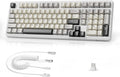 MAMBASNAKE Attack Shark X98 Wireless Mechanical Keyboard with NumpadGasket Mount Hot-Swap Pre-lubed Linear SwitchBT 5.0/2.4G/WiredRGB Backlit Computer Gaming Keyboards for PC/Tablet/PS5/Xbox-White