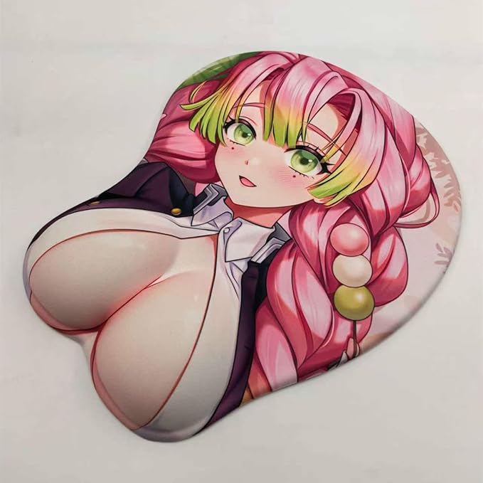 3D Mouse Pad Oppai Mousepad with Soft Gel Wrist Rest Anime Manga Gaming Boob pad Anti-Slip Mouse Mat (kanro)