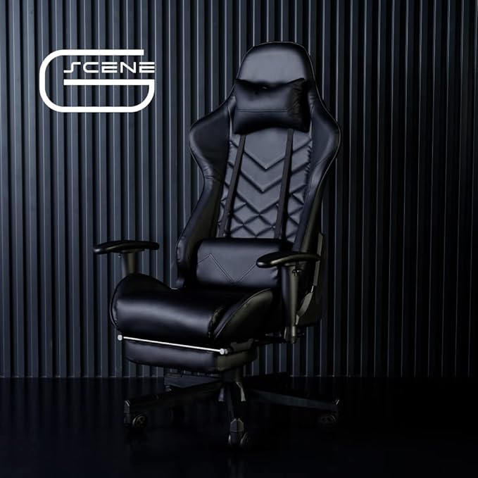 キングジム(Kingjim) King Jim G-Scene Gaming Chair 2 with Footrest Black GCF-02RY