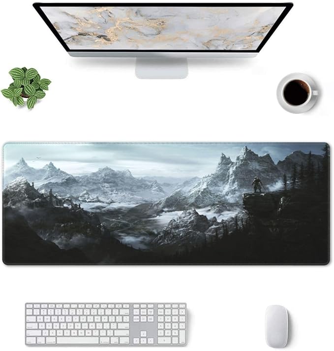 Generic Mouse Pad Non-Slip Rubber Base Mouse Pad Waterproof Desk Writing Mat for Office Home 12x31.5in Black4
