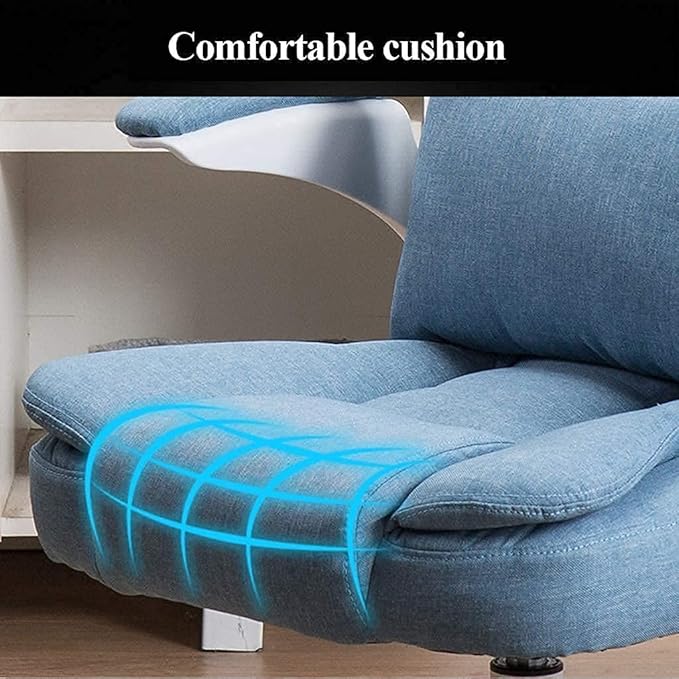 Katzowen Office Chair Swivel Desk Chair Gaming Chair Office Chair Executive Chair Linen Fabric Home Office Chair Ergonomic Waist Support Computer Swivel Chair As Shown