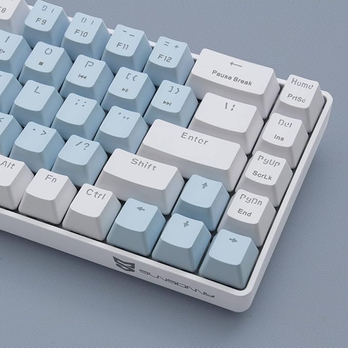 Qisan Mechanical Gaming Keyboard Dual Mode 2.4G/BT Wireless Keyboard with Blue Switch Mini Design (60% Keyboard) 68 Keys Computer Keyboard US Layout | Gaming Pc | Wireless Gaming Keyboard