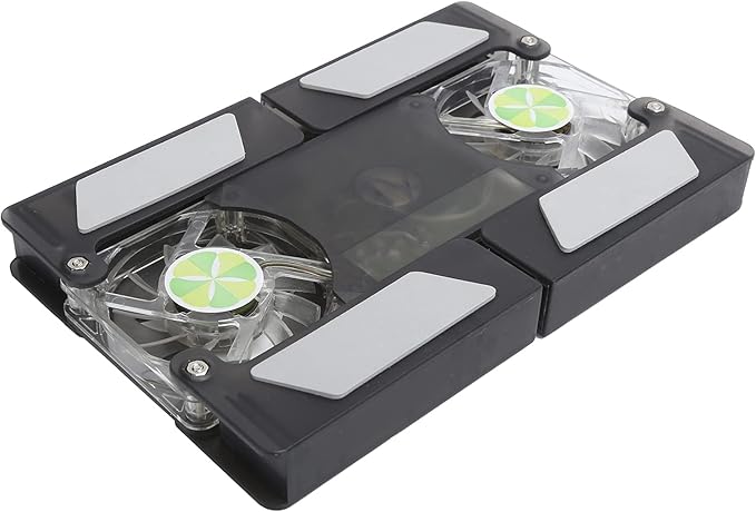 DR - 2009A Laptop Cooler Pad Foldable Cooling Stand with Dual Light - Emitting Fans Ultra - Thin Speaker for Notebook Portable ABS Cooling Fan for All Laptops Blue LED Glow Des