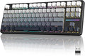 ATTACK SHARK X87 Wireless Tri-Mode Mechanical Gaming Keyboard - Hot Swappable RGB Gasket Mount Pre-Lubed Linear Switches Side-Printed PBT Keycaps (TKL 87-Key Grey Black)