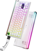 ATTACK SHARK R85 HE Wired 75% Rapid Trigger Mechanical Gaming Keyboard with Custom Lightbox 8KHz Polling Rate0.005mm RT Accuracy0.08MS LatencyHall EffectMagnetic SwitchDriver for PC-Star White